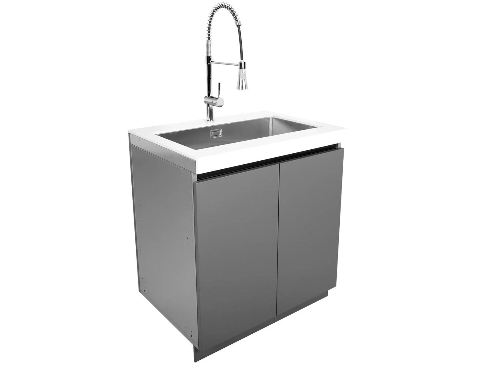 Whistler 31-Inch Sink Cabinet with Faucet & Cutting Board - WMK-SC-WG - Left Angle Vew