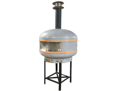 WPPO 48-Inch Professional Lava Digital Controlled Wood-Fired Oven With Convection Fan - WKPM-D1200 - Angled View