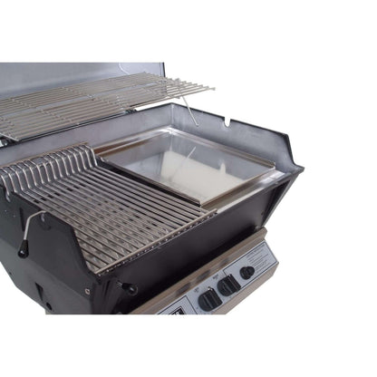 Broilmaster P3-SX Super Premium Gas Grill On Stainless Steel Patio Post - P3SX+SS26P = Inside Grids