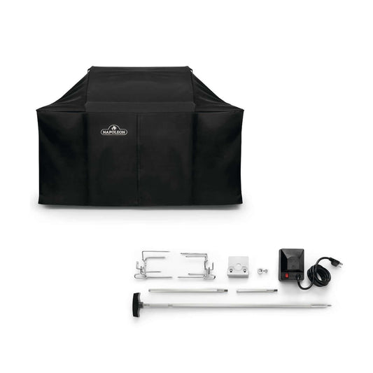 Napoleon Rogue 625 Grill Cover & Rotisserie Kit Bundle