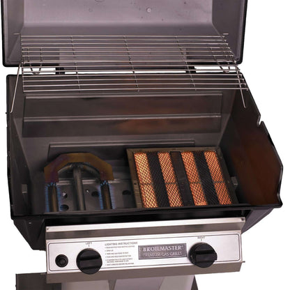 Broilmaster R3B Infrared Combination Gas Grill On Stainless Steel In-Ground Post - R3B+SS48G - Open Inner View