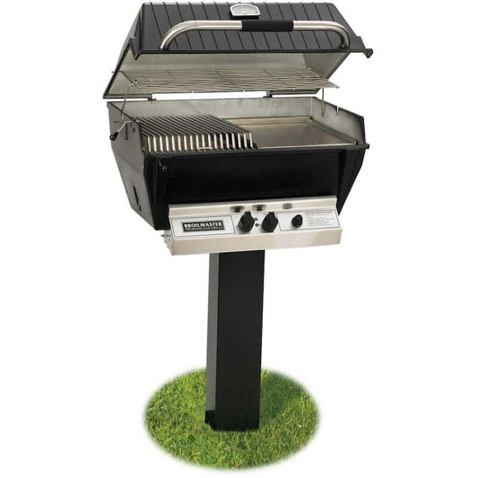 Broilmaster P3-SX Super Premium Propane Gas Grill On Black In-Ground Post