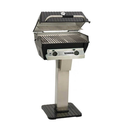 Broilmaster R3 Infrared Grill On Stainless Steel Patio Post - R3 + SS26P - Full View