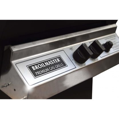 Broilmaster H3 Deluxe Natural Gas Grill On Black In-Ground Post With Black Drop Down Side Shelf - H3PK2N