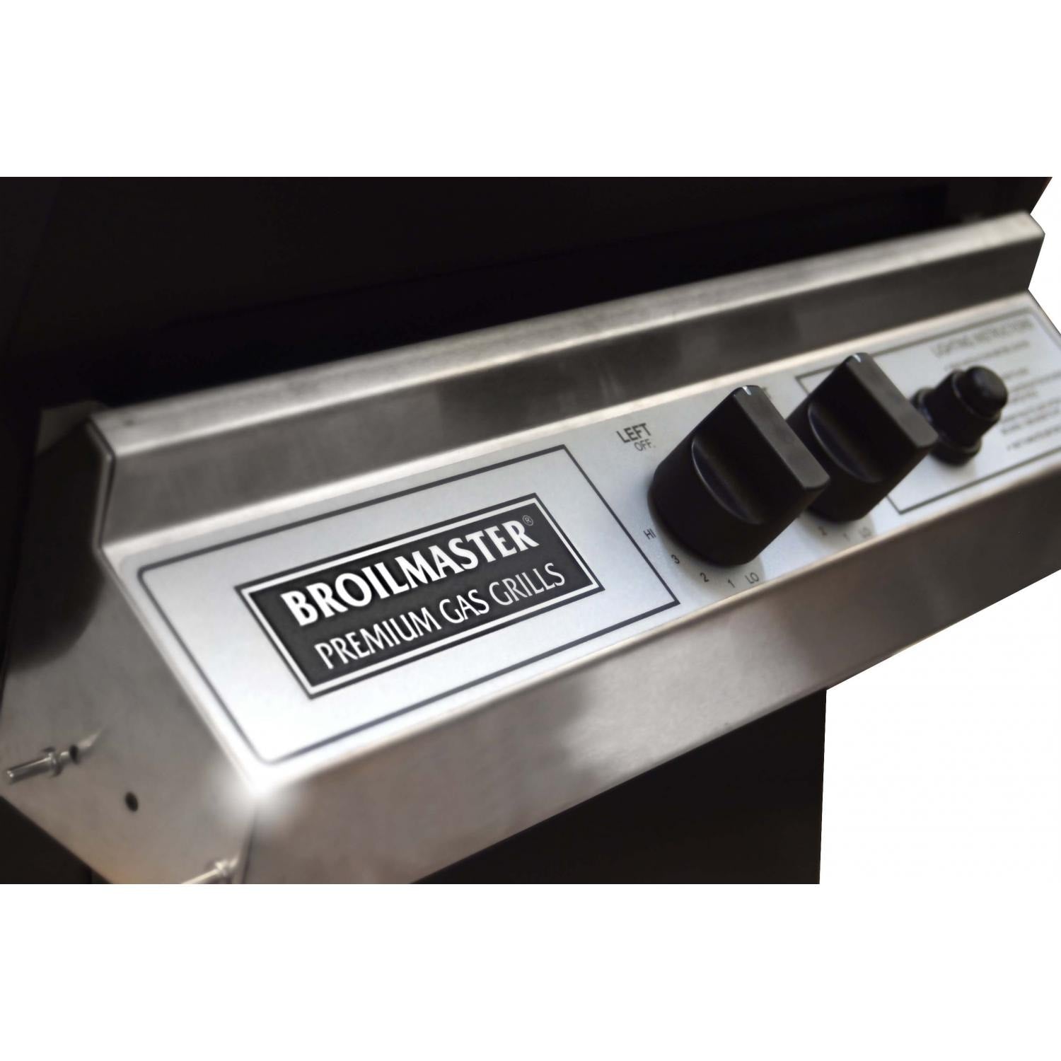 Broilmaster H3 Deluxe Natural Gas Grill On Black In-Ground Post With Black Drop Down Side Shelf - H3PK2N - Controllers