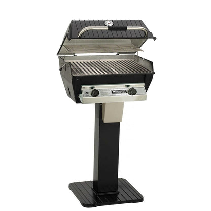 Broilmaster R3N Infrared Natural Gas Grill On Black Patio Post