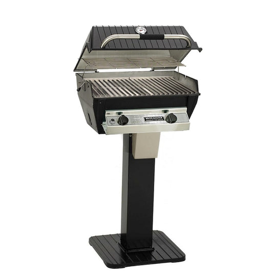 Broilmaster R3N Infrared Grill On Black Patio Post - R3+BL26P - Full Grill View