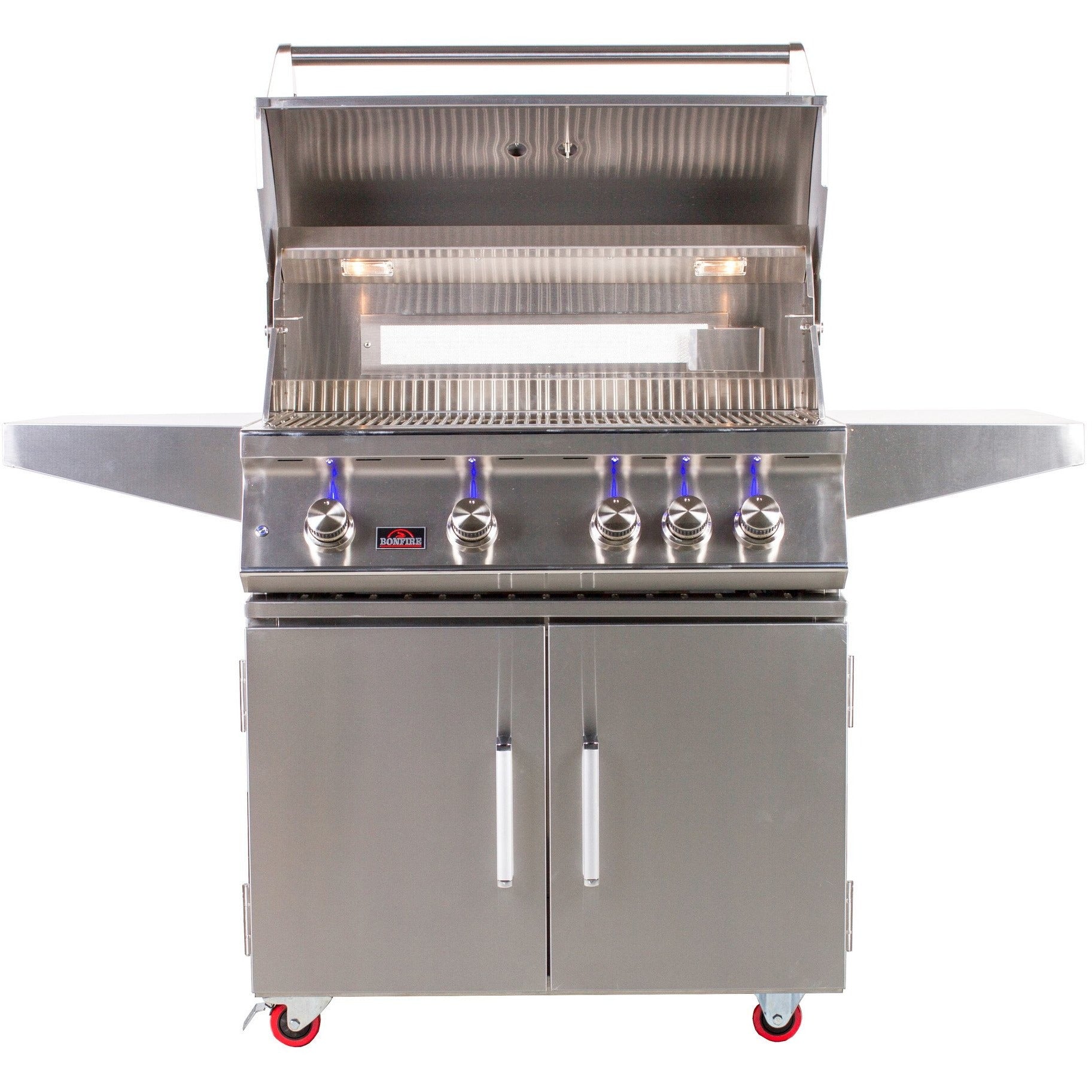 Bonfire 34 inch 4 Burners Grill on cart with rotisserie kit - M&K Grills
