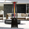 Image of Lava Heat 2G Triangle Flame Tower Heater 92.5-inch 66 K BTU Remote Control Push Button Ignition Hammered Black Natural Gas - ASSEMBLED