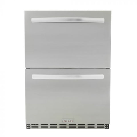 Blaze Outdoor Rated Stainless Steel Double Drawer Refrigerator, 5 Cu Ft., 24-inches - BLZ-SSRF-DBDR5.1