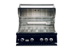 Bonfire Black Stainless Steel 34 inch and 4 Burner Built In Gas Grill with Rotisserie Kit Black Series