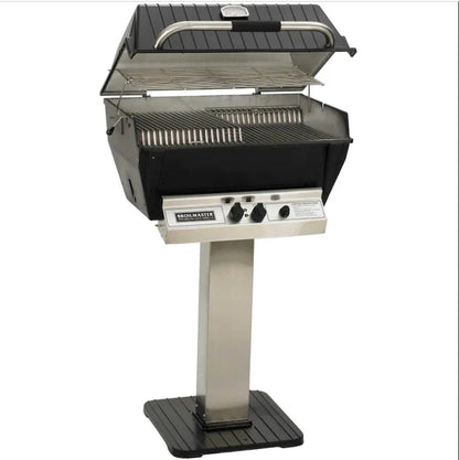 Broilmaster P3-XF Premium Propane Gas Grill On Stainless Steel Patio Post
