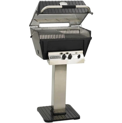 Broilmaster P4-XFN Premium Natural Gas Grill On Stainless Steel Patio Post