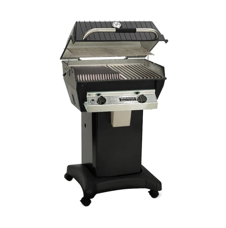 Broilmaster R3B Infrared Combination Gas Grill On Black Cart - R3B+DCB1 - Full Grill View