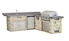 Bull BBQ Gourmet Q with Raised Bar Outdoor Kitchen Rock Base - 31120