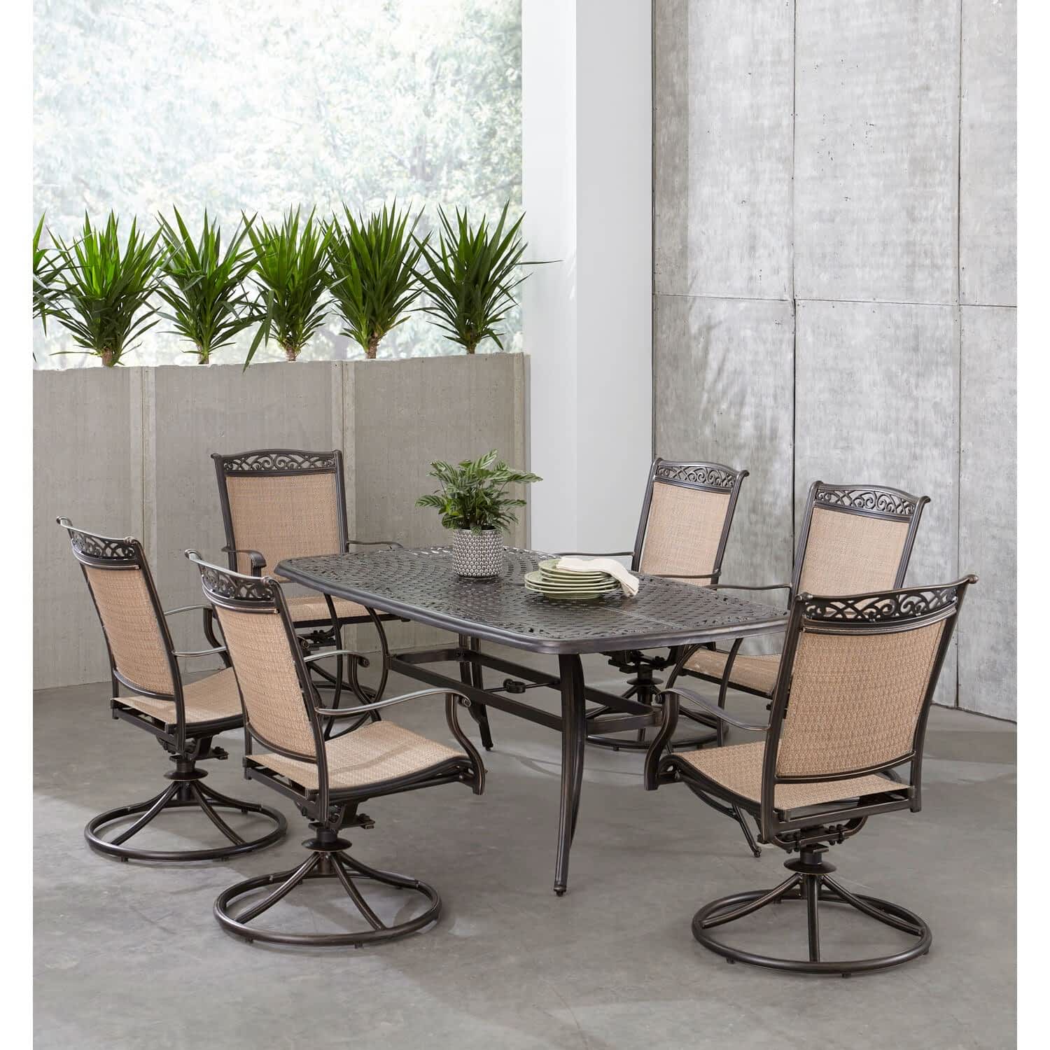 Hanover-Fontana-series-7-piece-patio-dining-set-with-rectangular-table-and-six-swivels-outdoor-set