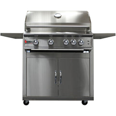 Heat 32-Inch 4-Burner HTS-432-LPC Propane Grill on Cart