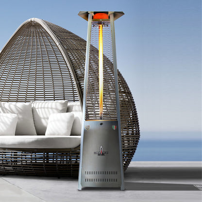 Lava Heat Lava lite KD Triangle Flame Tower Heater 92.5-inch 56 K BTU Electronic Ignition Stainless Steel Natural Gas - AL8MGSK - Lifestyle