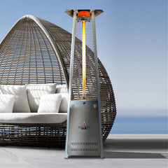 Lava Heat Lava lite Triangle Flame Tower Heater 92.5-inch 56 K BTU Electronic Ignition Stainless Steel Natural Gas - ASSEMBLED