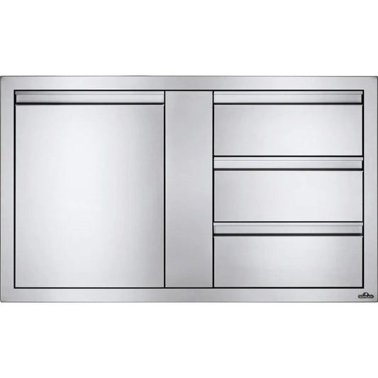 Napoleon 42-Inch Stainless Steel Large Single Door and Triple Drawer - BI-4224-1D3DR