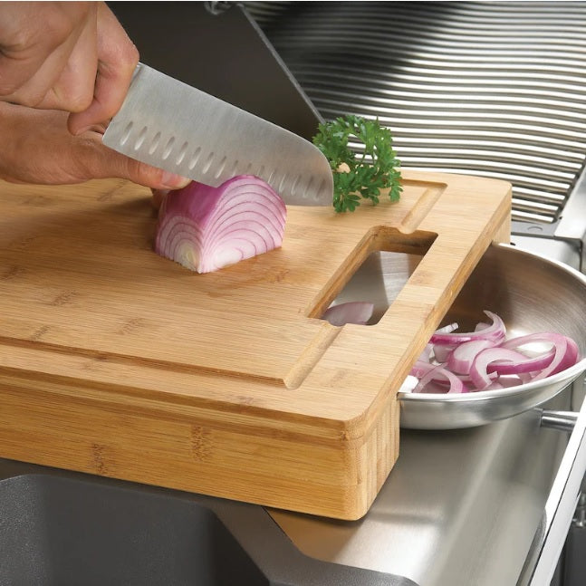 Napoleon PRO Bamboo Cutting Board With Stainless Steel Bowls - 70012 - Lifestyle