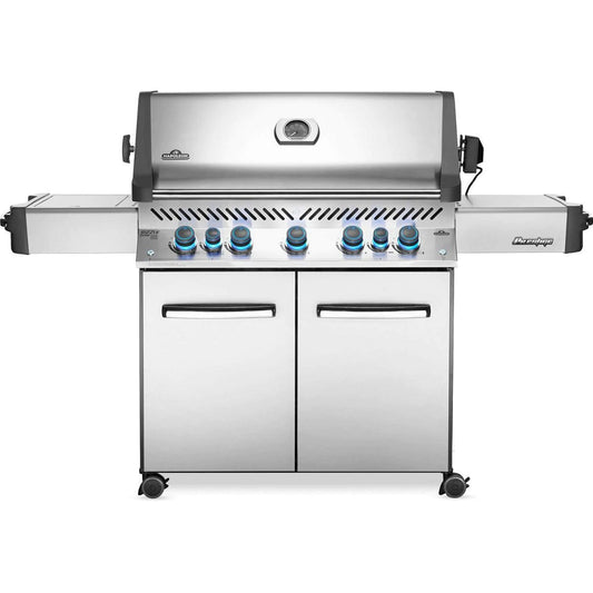 Napoleon Prestige 665 Natural Gas Grill with Infrared Rear Burner and Infrared Side Burner and Rotisserie Kit - P665RSIBNSS