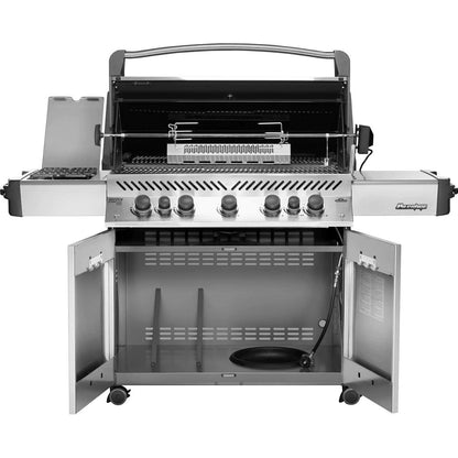 Napoleon Prestige 665 Propane Gas Grill with Infrared Rear Burner and Infrared Side Burner and Rotisserie Kit - P665RSIBPSS