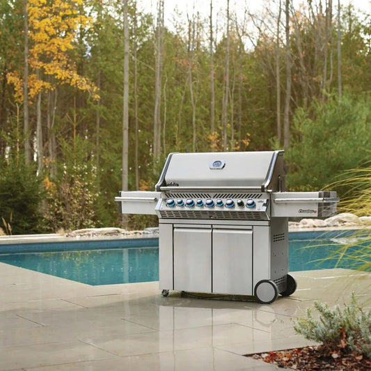 Napoleon Prestige PRO 665 Natural Gas Grill with Infrared Rear Burner and Infrared Side Burner and Rotisserie Kit - PRO665RSIBNSS-3