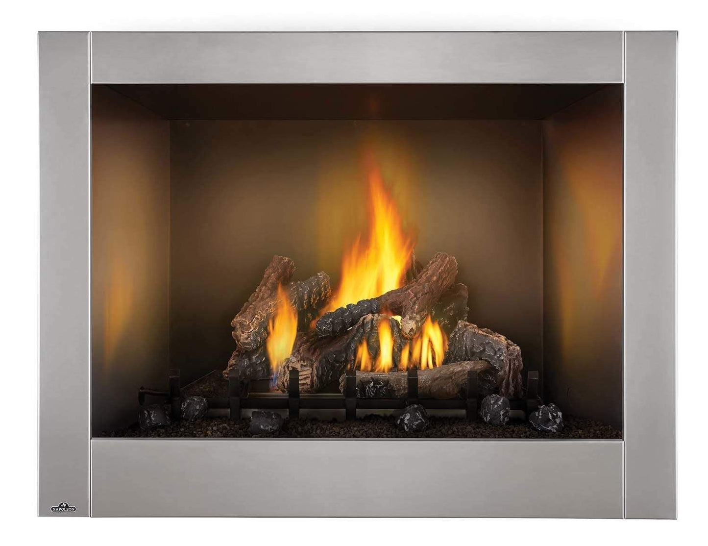 Napoleon Riverside Clean Face 47-Inch Outdoor Built-In Natural Gas Fireplace W/ Millivolt Ignition And Brushed Stainless Steel Face - GSS42CFN