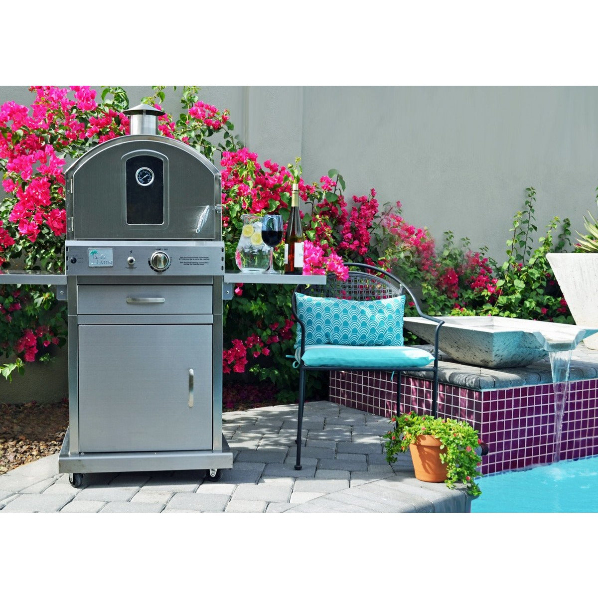Pacific Living Outdoor pizza oven Oven W/cart - M&K Grills