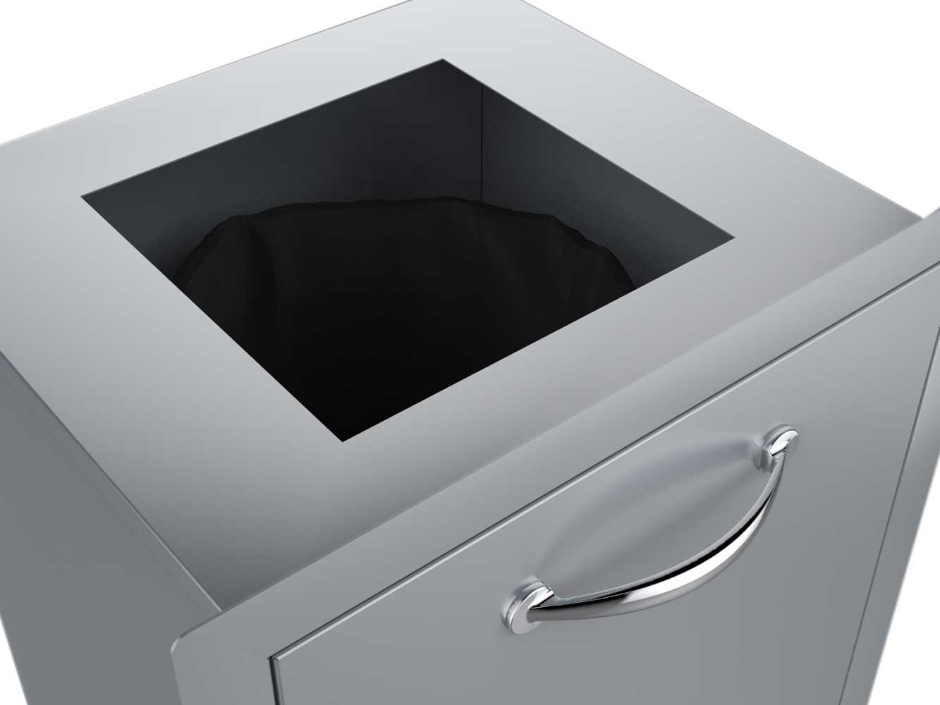 Sunstone 20" Enclosed Trash Drawer w/Trash Bag Ring & Top Punch- Out for counter trash chute - A-TRHD