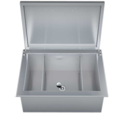 Sunstone 28" Fully Insulated Drop-in Ice Chest w/Hinged Lid & Two Removable Dividers - A-IC