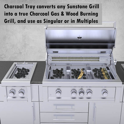 Sunstone 3-in-1 Charcoal Wood Burning & Smoking Tray for Gas Grills - SUNCP-CHTRAY