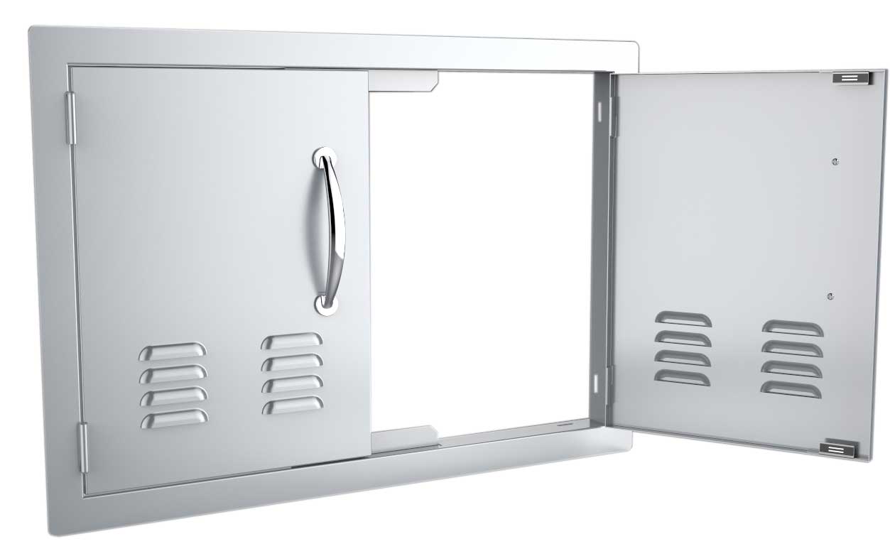 Sunstone 30" Vented Double Door Flush Mount - C-DD30 - Mount Open Slightly Angle