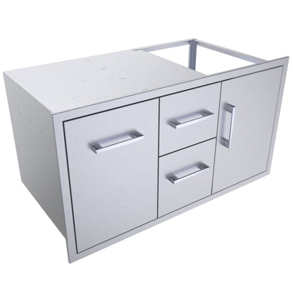 Sunstone 42" Beveled Style Double Drawer & Door Combo w/Removable Support Frame - BA-DDC42 - Angled view