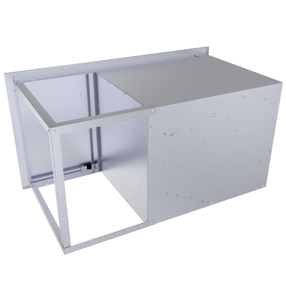 Sunstone 42" Beveled Style Double Drawer & Door Combo w/Removable Support Frame - BA-DDC42 - Rear view of the 42" drawer and door combo unit.