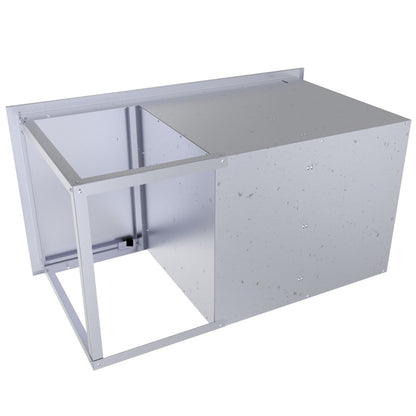 Sunstone 42" Beveled Style Double Drawer & Door Combo w/Removable Support Frame - BA-DDC42 - Rear view of the 42" drawer and door combo unit.
