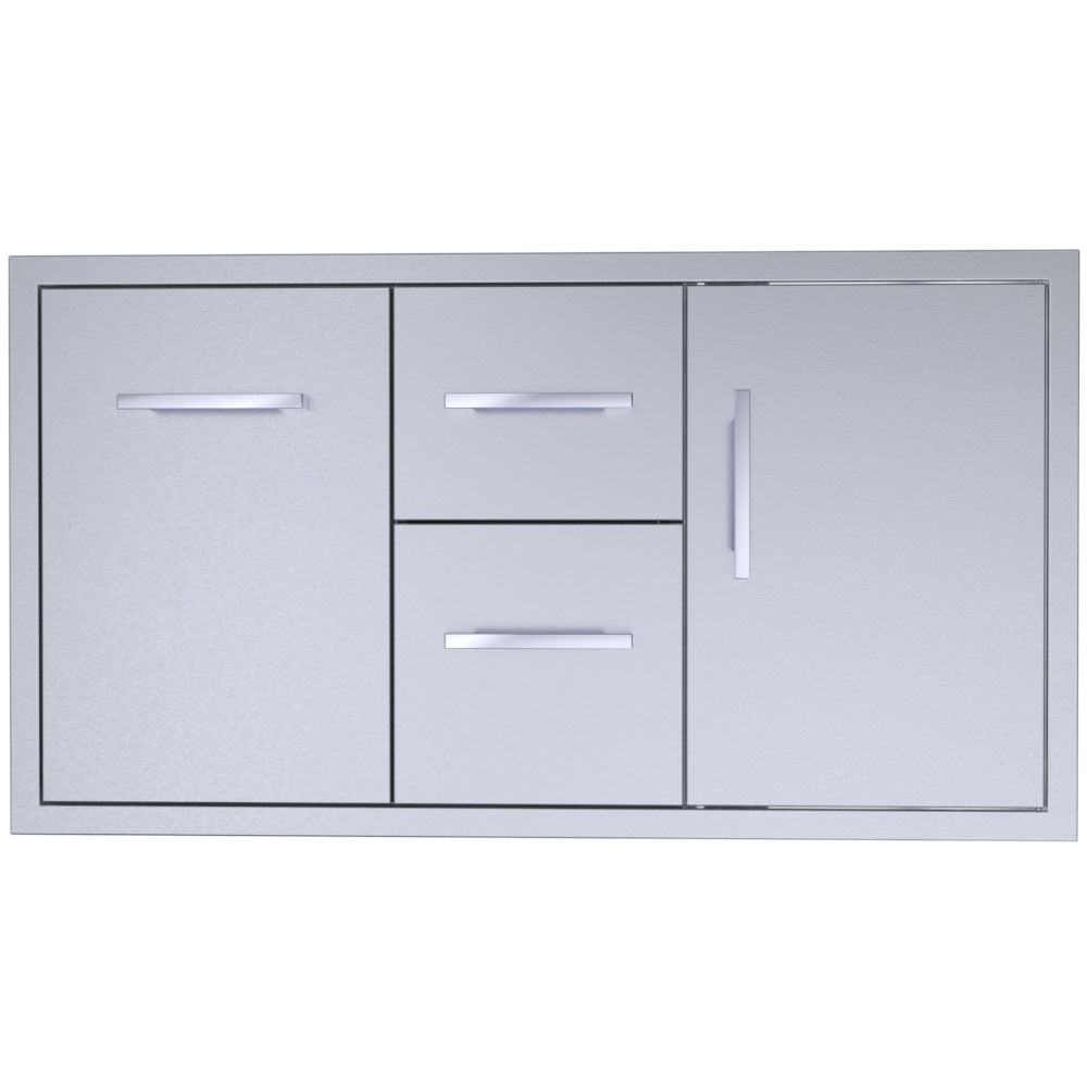 Sunstone 42" Beveled Style Double Drawer & Door Combo w/Removable Support Frame - BA-DDC42 - Front view
