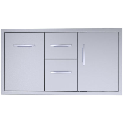 Sunstone 42" Beveled Style Double Drawer & Door Combo w/Removable Support Frame - BA-DDC42 - Front view