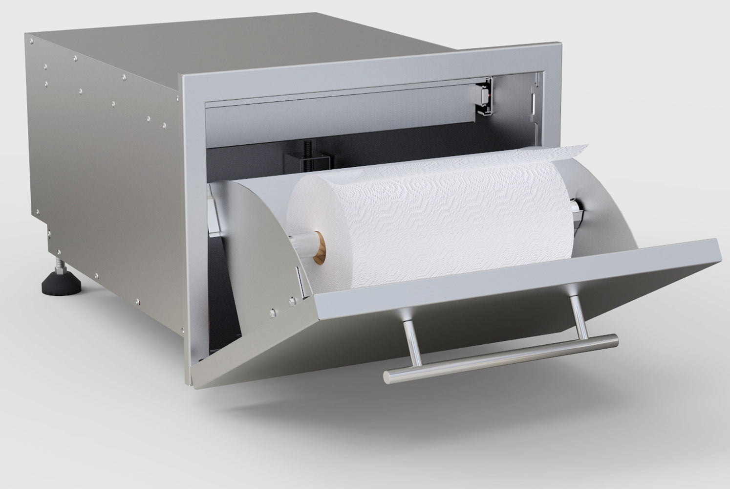 Sunstone Designer Series 13"H Multi-Configurable Tilt-out Paper Towel, Cutlery Drawer & Cutting Board Combo - DE-DPCF13 - Drawer With Paper Towel Holder Open