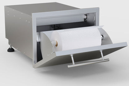Sunstone Designer Series 13"H Multi-Configurable Tilt-out Paper Towel, Cutlery Drawer & Cutting Board Combo - DE-DPCF13 - Drawer With Paper Towel Holder Open