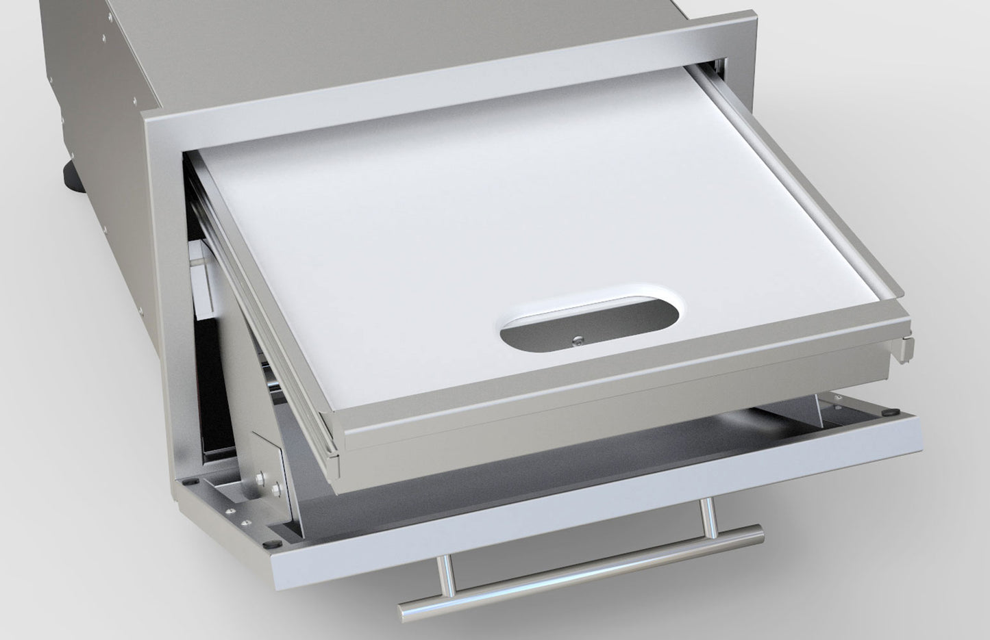 Sunstone Designer Series 13"H Multi-Configurable Tilt-out Paper Towel, Cutlery Drawer & Cutting Board Combo - DE-DPCF13 - Drawer With Cutting Board Inside