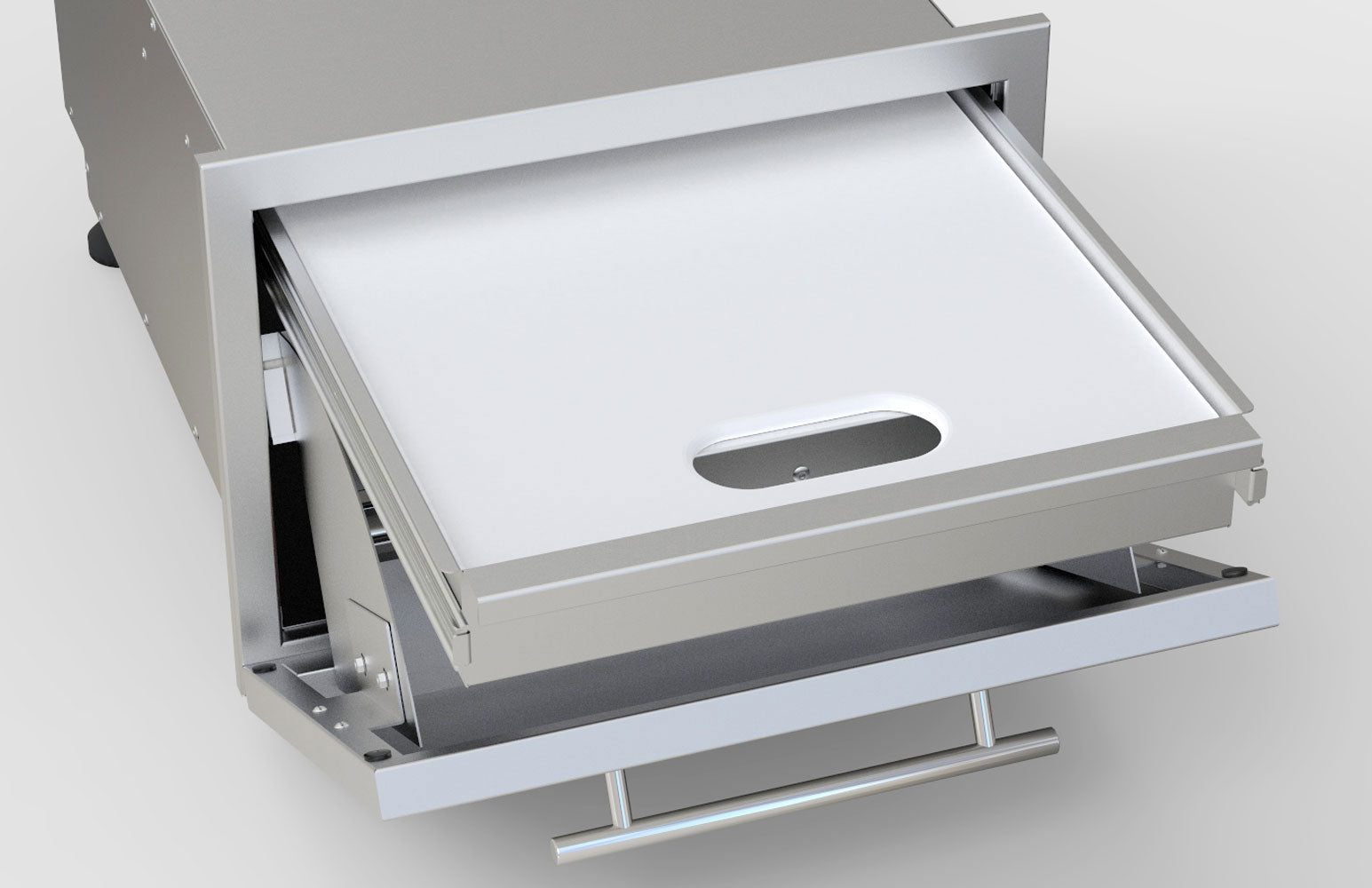 Sunstone Designer Series 13"H Multi-Configurable Tilt-out Paper Towel, Cutlery Drawer & Cutting Board Combo - DE-DPCF13 - Drawer With Cutting Board Inside
