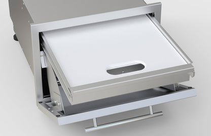 Sunstone Designer Series 13"H Multi-Configurable Tilt-out Paper Towel, Cutlery Drawer & Cutting Board Combo - DE-DPCF13 - Drawer With Cutting Board Inside