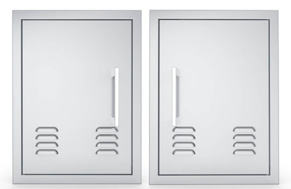 Sunstone Signature Beveled 14-Inch Left-Hinge Single Access Door With Vents - Vertical - BA-VDVL1420 - Front View