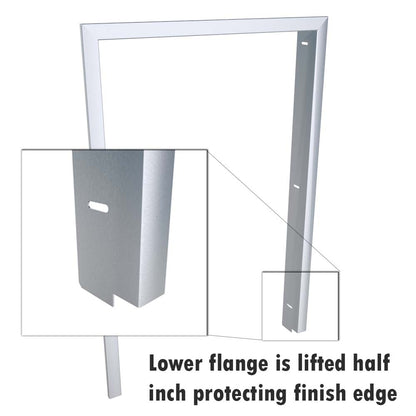 Sunstone Signature Series Fridge Trim for 21” Wide Fridges - BA-TRIM21 - Close-up of lower flange on metal trim frame.