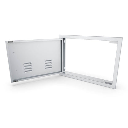 Sunstone Signature Series Horizontal Beveled Frame Single Access Doors Vented - BA-VDHL1420 - Door Open View