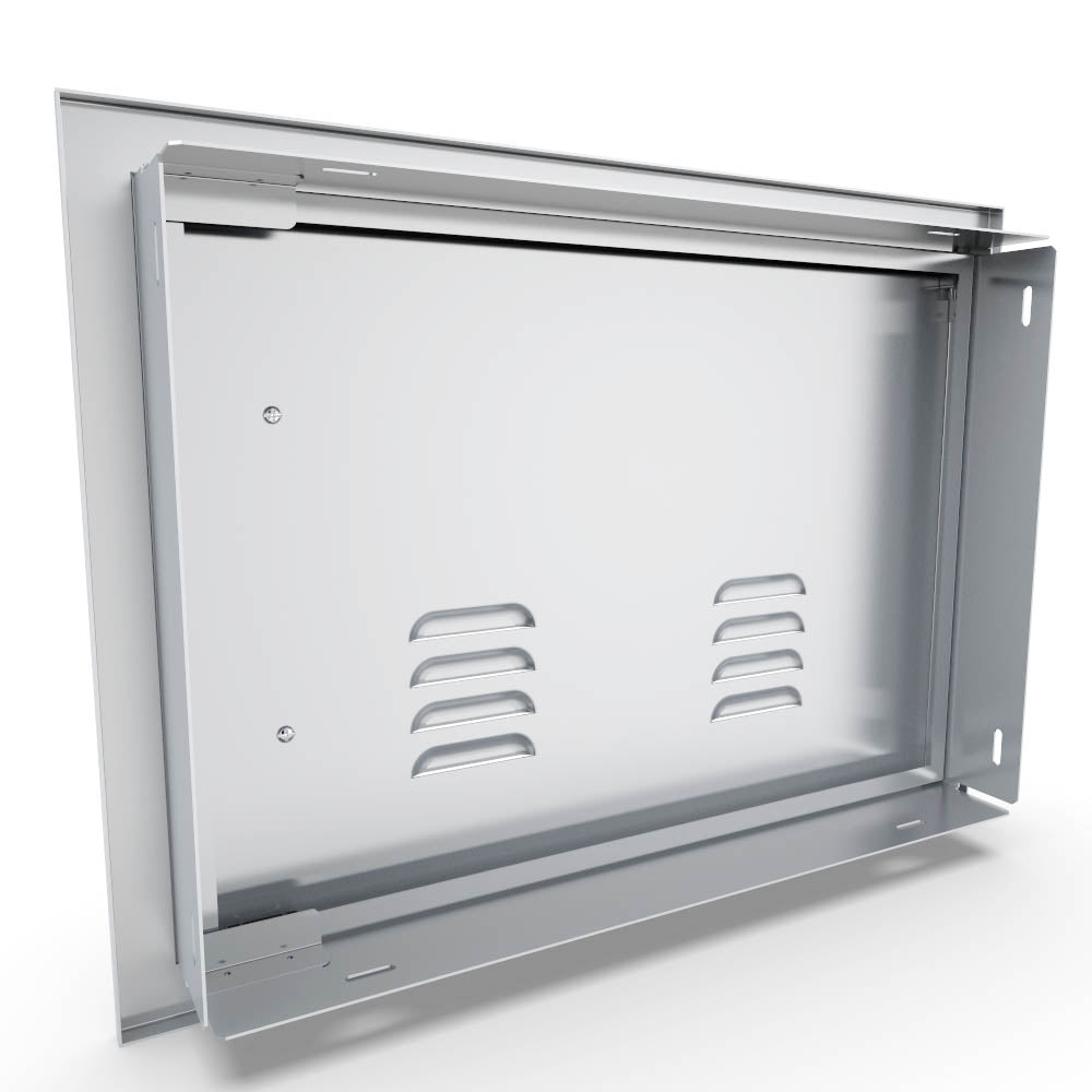 Sunstone Signature Series Horizontal Beveled Frame Single Access Doors Vented - BA-VDHL1420 - Interior view