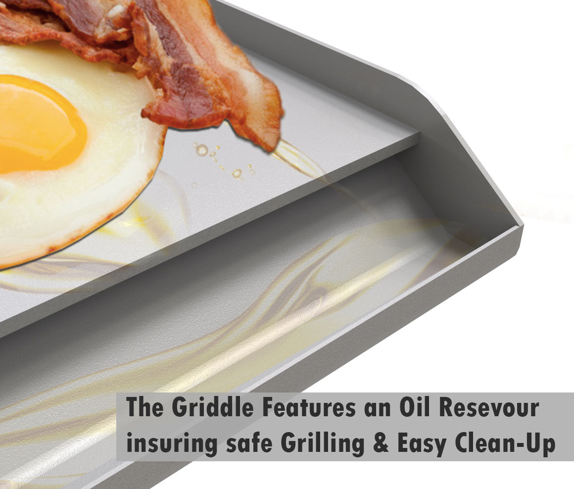 Sunstone Solid Steel Powder Coasted Griddle - SUNCP-GRIDDLE - Oil Reservoir 