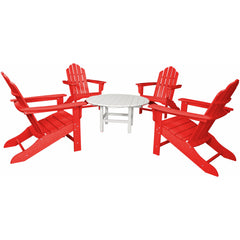Hanover All-Weather 5pc Ad Chat Group 4 Ad Chairs 1 38-Inch Table - M&K Grills